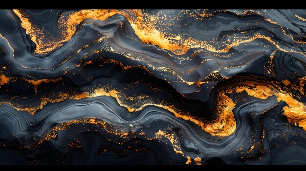 Abstract black and gold marble texture pattern per sfondi e carte da parati