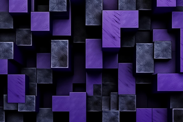 Abstract Black and purple 3d block color trend 2025 Future Dusk Ai generato