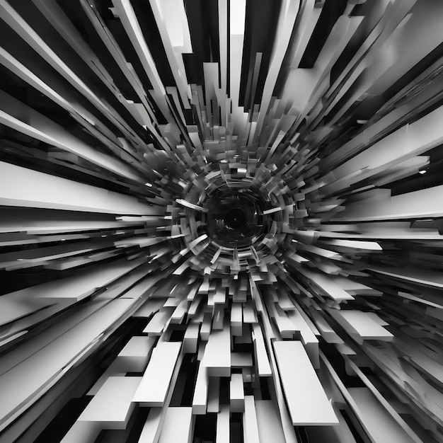 Abstract black and white background technology concept 3d render