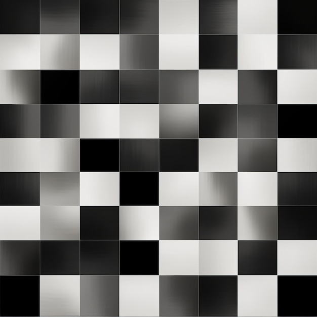 Abstract Black And White Checkerboard Pattern Vector con rettangoli metallici