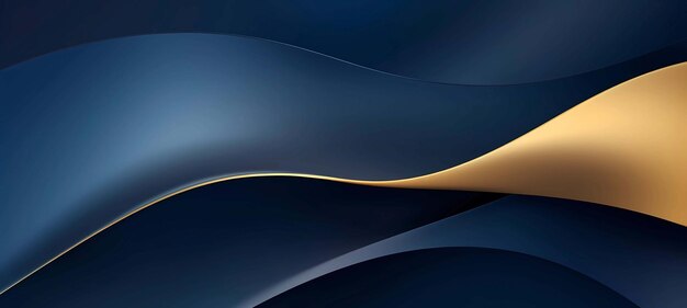 Abstract blu e oro sfondo ondulato illustrazione vettoriale cg rendering