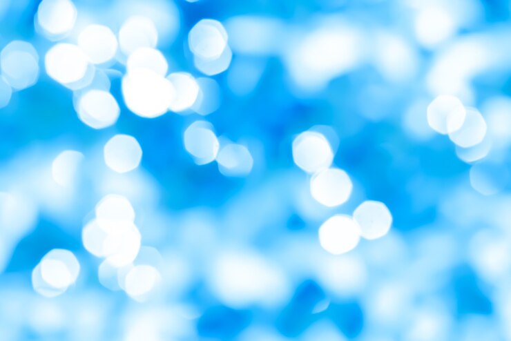 Photo abstract blue light bokeh festive background
