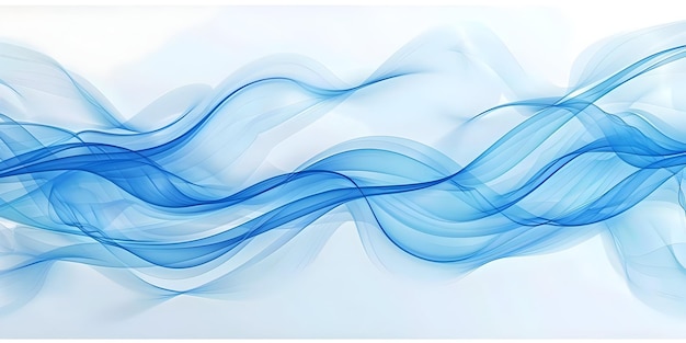 Abstract blue wavy smooth lines background generative ai aig21