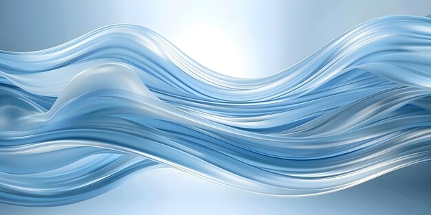 Abstract blue wavy smooth lines background generative ai aig21