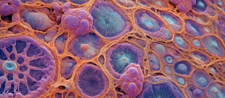 Abstract Cell Structure with Vibrant Colors