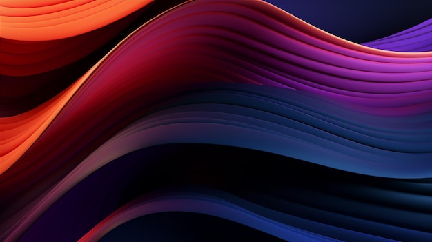 Abstract colorato 3d oscuro ondulato sfondo generativa AI