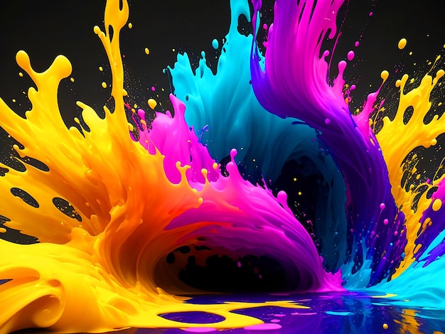 Abstract colorful splash 3d background generative ai background unico e splendido design
