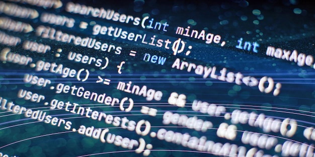 Abstract computer script code New technology revolution