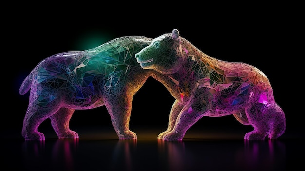 abstract crypto bear creato con illustrazione generativa di AI