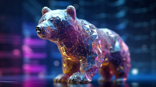 abstract crypto bear creato con illustrazione generativa di AI