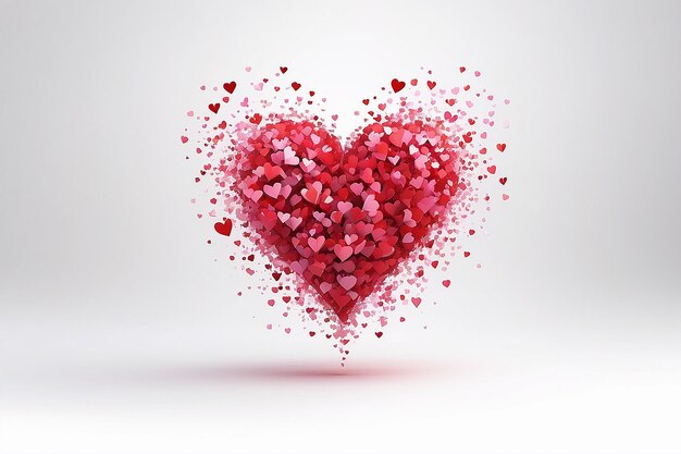 Abstract cuore rosa rosso su sfondo bianco Concept amore biglietto di auguri per il giorno di San Valentino