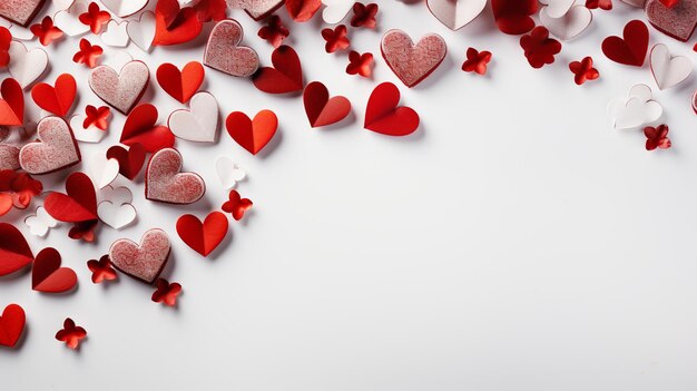 Abstract cuore rosa rosso su sfondo bianco Concept amore biglietto di auguri per il giorno di San Valentino