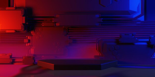 Abstract cyberpunk gaming wallpaper sfondo illustrazione 3d rendering metaverse gioco di realtà virtuale