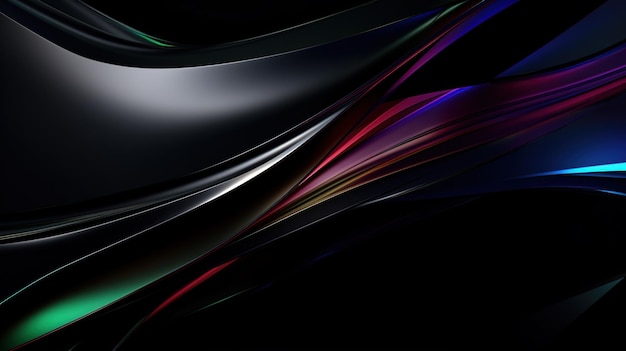 Abstract dark futuristic glowing waves wallpaper