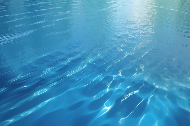 Abstract di acqua blu superficiale riflessa dalla luce solare come sfondoVisuale superiore dell'acqua blu