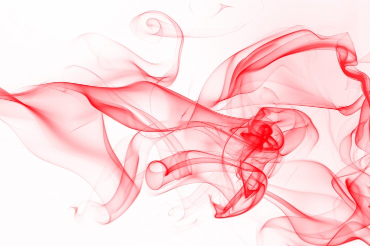 Abstract di fumo rosso su sfondo bianco