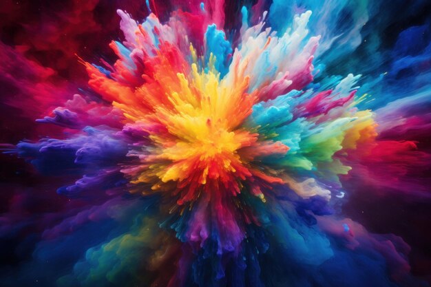 Abstract di movimento della velocità di esplosione cosmica colorata radiale su sfondo nero