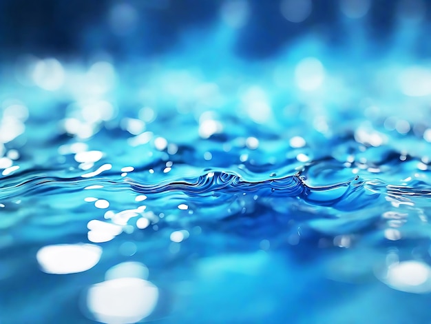 Abstract di sfocamento di close-up dell'acqua blu superficiale Ai Generative