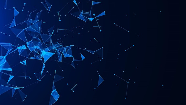 Abstract digital blue background Plexus effect Network connection structure Science background 3D rendering