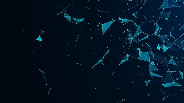 Abstract digital blue background Plexus effect Network connection structure Science background 3D rendering