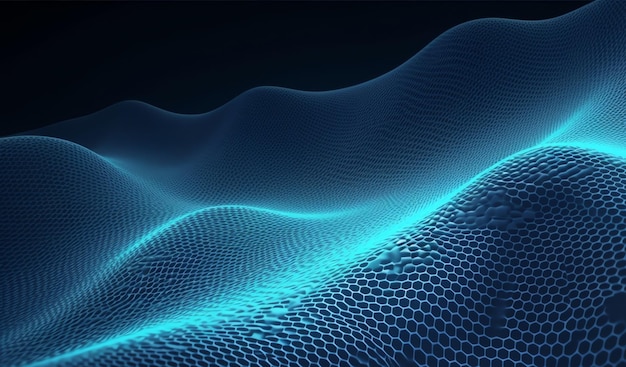 Abstract dot blue wave pattern screen gradient background tecnologia e concetto scientifico