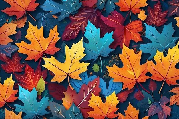 Abstract e colorate foglie d'autunno carta da parati da parte di AI generativa