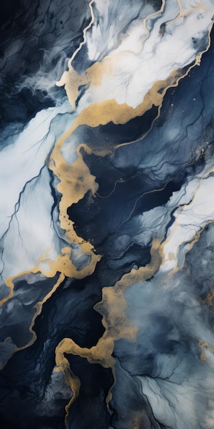 Abstract Fotografia aerea Vibrazione inquietante di blu e oro