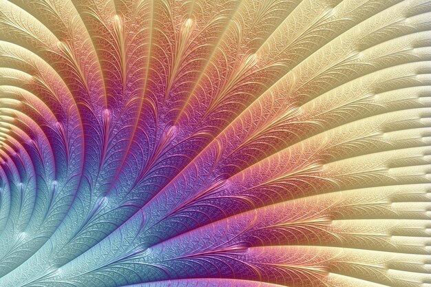 Abstract fractal patterns and shapesMystical branches and waves  3D render