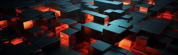 Abstract futuristic cubes shape background 3d render illustration