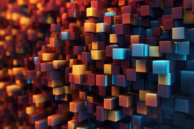 Abstract futuristic cubes shape background Futuristic background Generative AI illustration