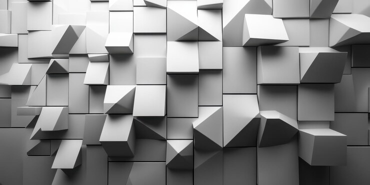 Photo abstract geometric shapes in a monochromatic arrangement