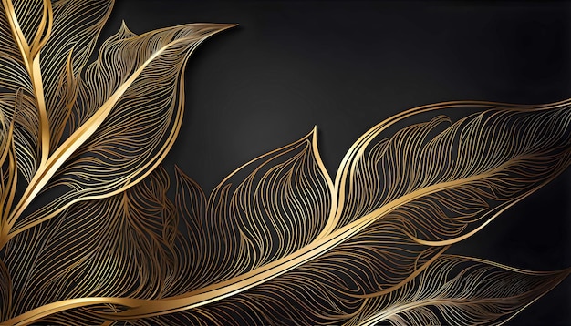 Abstract golden outline leaves template artistic cover design colorati sfondi di lusso