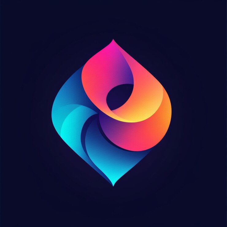 Foto abstract gradient logo design con forme curve