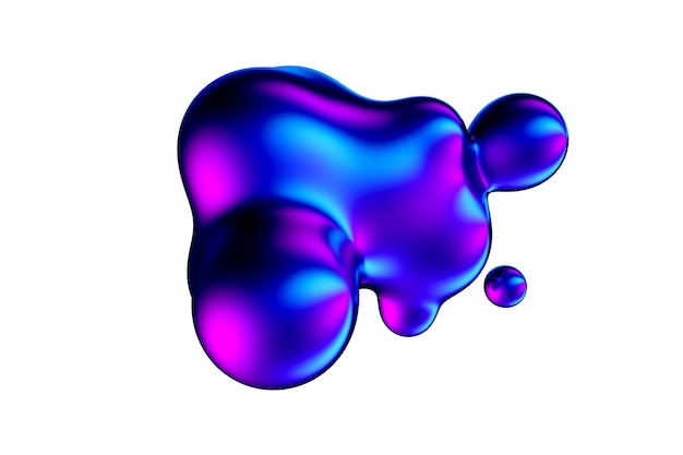 Abstract gradient metaball liquid blob rendering 3d