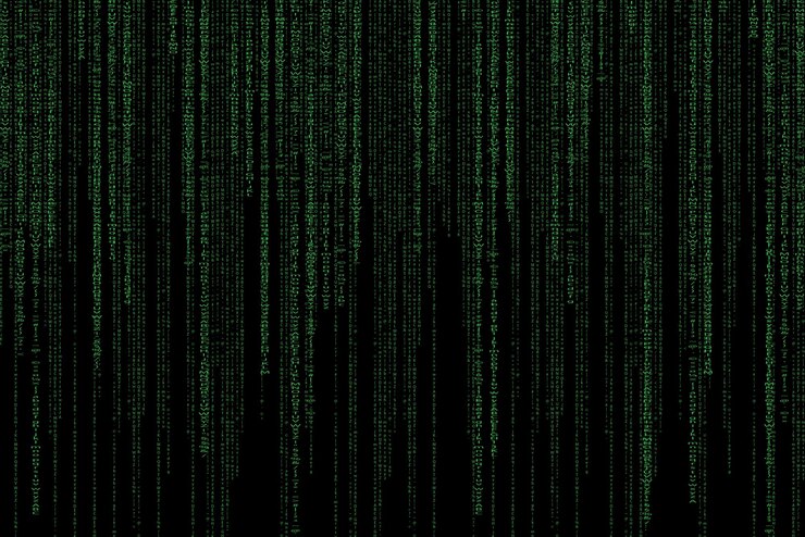 Abstract green technology background binary computer code Programming Coding Hacker concept