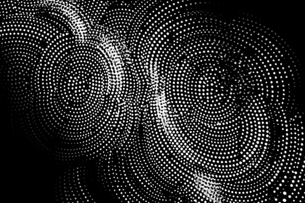Abstract grunge griglia polka dot pattern di sfondo dei mezzitoni Illustrazione della linea in bianco e nero macchiata