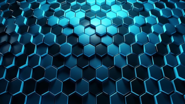 Abstract hexagon geometry background 3d render ofsimple primitives with six angles