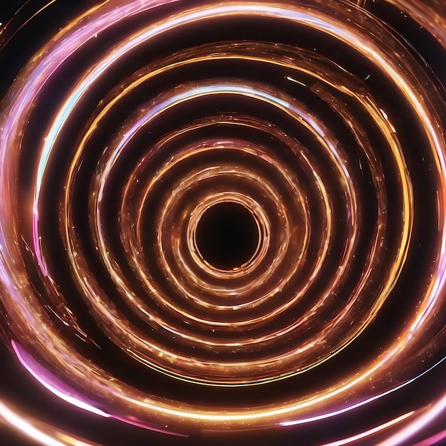 Abstract illustrazione 3d sfondo al neon luminoso vorticoso brillante copertina a spirale nero elegante