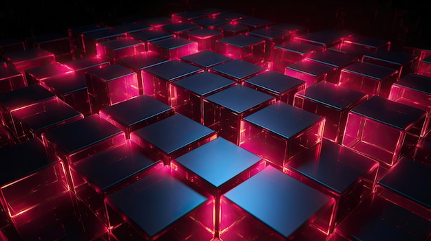 Abstract Laser Cube Background 3d rendering con tecnologia generativa AI