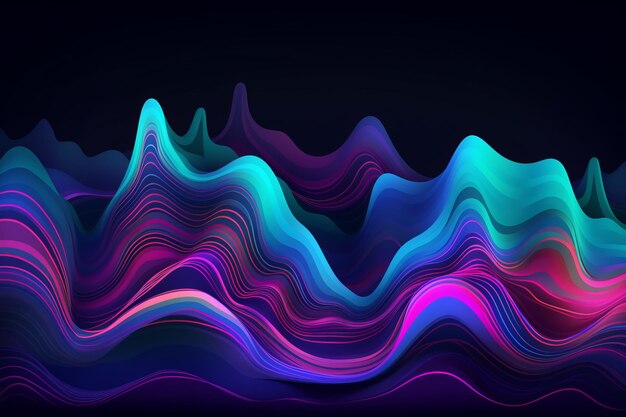 Abstract Liquido viola e blu forme ondulate IA generativa