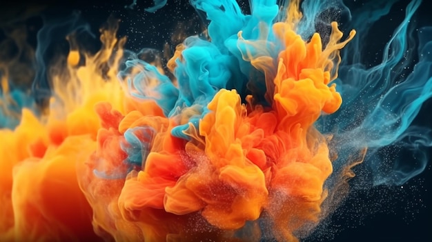 Abstract Macro slow motion di Blue and Orange