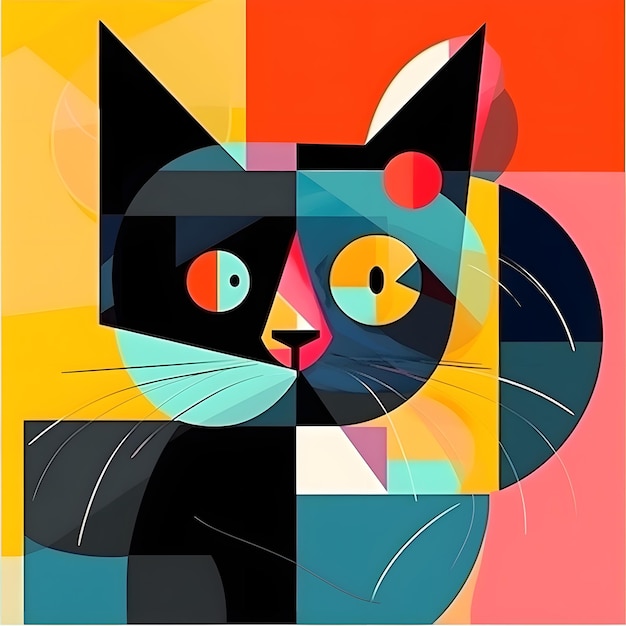 Abstract minimalista animale cubismo Character Design illustrazione
