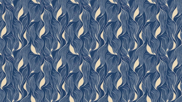 Abstract Modello di foglia blu e crema