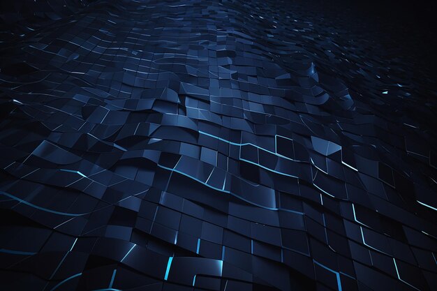 Abstract Navy Blue Digital Grid Technology Background