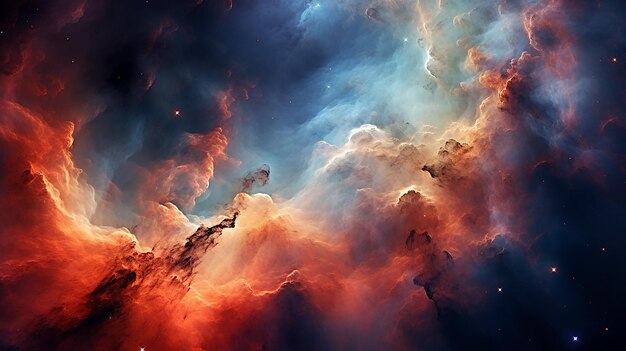 Abstract nebula illustrato sullo sfondo restituito sul tema della fantasia scientifica, dell'arte e del design grafico