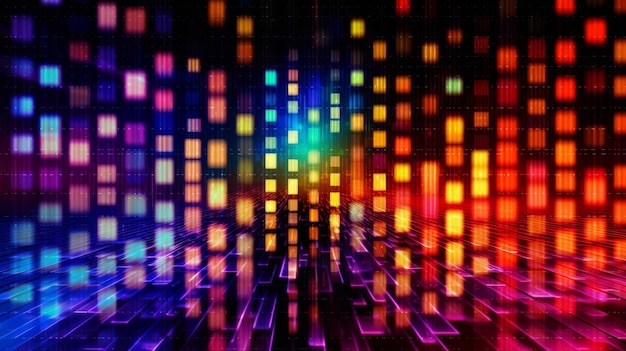 Abstract Neon Background con cifre binarie generate dall'AI