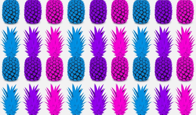 Abstract neon color ananas seamless texture pattern disegno estate decorazione pubblicità top