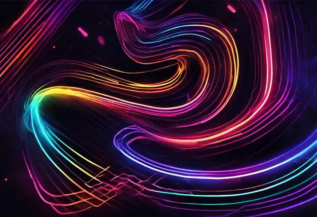 Abstract neon color glowing lines sfondo 1