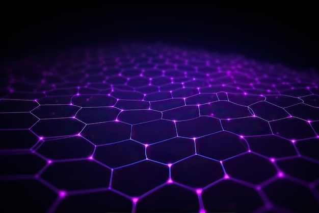 Abstract Neon Hexagoni luminosi modello di sfondo con luci luminose