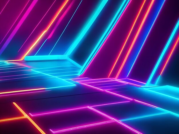 Abstract neon lights background conceptAI Generato